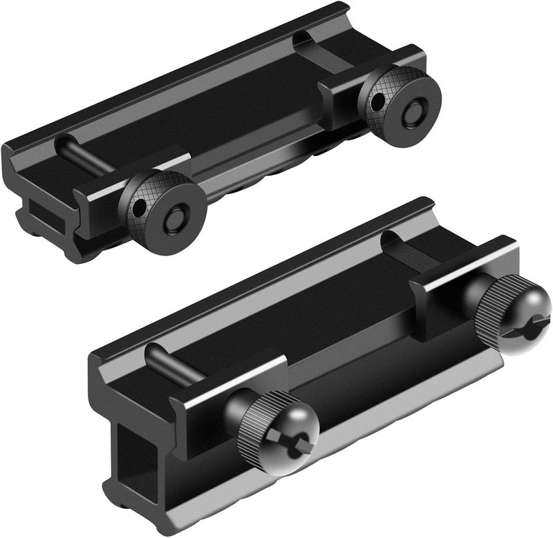 LONSEL Picatinny Riser Mounts, FENTUK 1 Inch High Profile & 1/2 Inch Low Profile 8 Slots Picatinny Rail Riser Mount with See Through Design for Scopes Optics Red Dots - 2 Pack (Include 1" & 0.5" Riser Mount) - Image 4